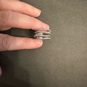 Elegant Silver Multi-Band Ring
